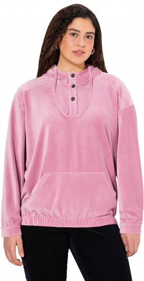 Ulla Popken Corduroy Hoodie Raspberry - Sviitrid ja dressipluusid - 