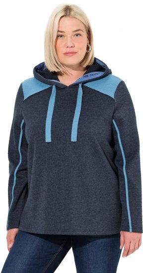 Ulla Popken Waffle Pique Contrast Color Hoodie Navy - Sviitrid ja dressipluusid - 