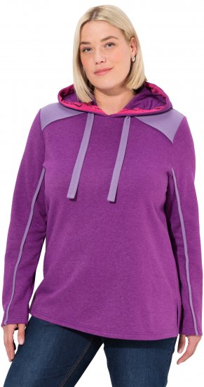 Ulla Popken Waffle Pique Contrast Color Hoodie Dark Purple - Sviitrid ja dressipluusid - 
