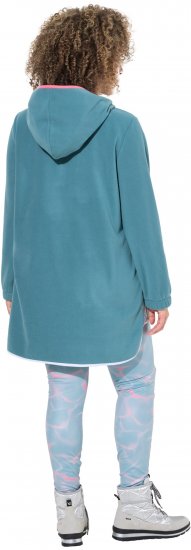 Ulla Popken Floral Detail Fleece Hoodie Ice Green - Sviitrid ja dressipluusid - 