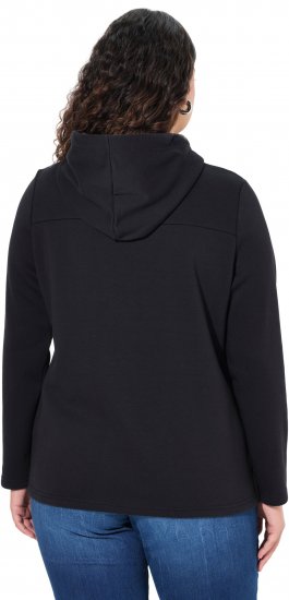 Ulla Popken TRUE Lettering Hoodie Black - Sviitrid ja dressipluusid - 