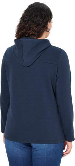 Ulla Popken TRUE Lettering Hoodie Navy Blue - Sviitrid ja dressipluusid - 