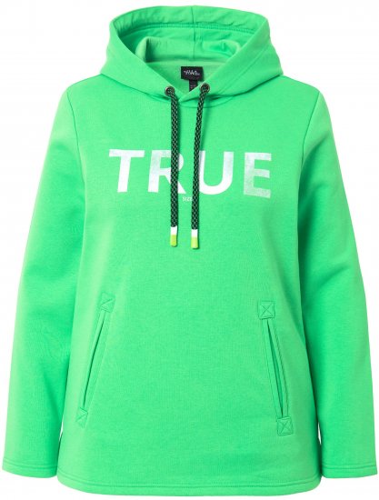Ulla Popken TRUE Lettering Hoodie Mint Green - Sviitrid ja dressipluusid - 