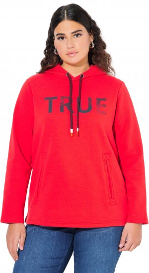 Ulla Popken TRUE Lettering Hoodie Neon Red - Sviitrid ja dressipluusid - 