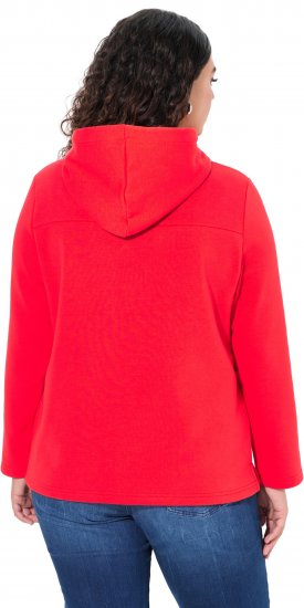 Ulla Popken TRUE Lettering Hoodie Neon Red - Sviitrid ja dressipluusid - 