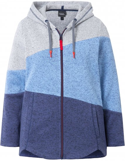 Ulla Popken Color Block Fleece-Lined Hoodie Atlantic Blue - Sviitrid ja dressipluusid - 