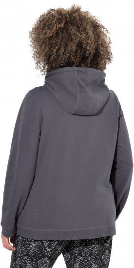 Ulla Popken Snake Detail Zip-Up Hoodie Graphite Grey - Sviitrid ja dressipluusid - 