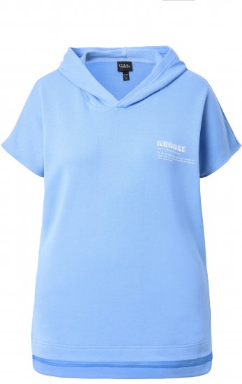 Ulla Popken Quick Drying Short Sleeve Hoodie Light Blue - Sviitrid ja dressipluusid - 