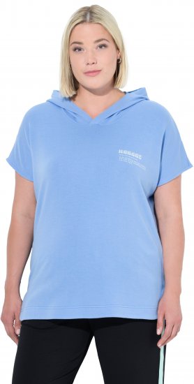 Ulla Popken Quick Drying Short Sleeve Hoodie Light Blue - Sviitrid ja dressipluusid - 
