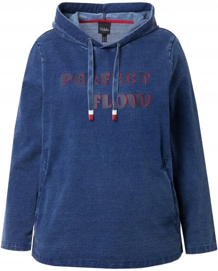 Ulla Popken Perfect Flow Embroidered Hoodie Indigo Denim - Sviitrid ja dressipluusid - 