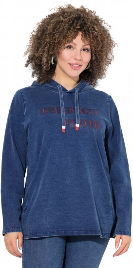 Ulla Popken Perfect Flow Embroidered Hoodie Indigo Denim - Sviitrid ja dressipluusid - 