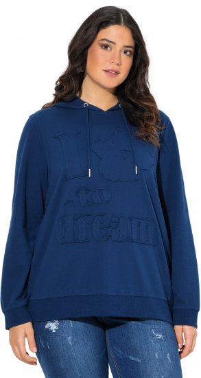 Ulla Popken Applique Lettering Hooded Sweatshirt Dark Blue - Sviitrid ja dressipluusid - 