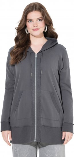 Ulla Popken Decorative Seam Zip-Up Hoodie Graphite Grey - Sviitrid ja dressipluusid - 