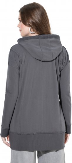 Ulla Popken Decorative Seam Zip-Up Hoodie Graphite Grey - Sviitrid ja dressipluusid - 