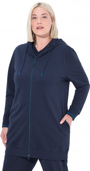 Ulla Popken Contrast Piping Zip-Up Hoodie Navy - Sviitrid ja dressipluusid - 