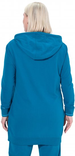 Ulla Popken Contrast Piping Zip-Up Hoodie Smoke Blue - Sviitrid ja dressipluusid - 