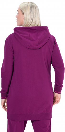 Ulla Popken Contrast Piping Zip-Up Hoodie Pink Berry - Sviitrid ja dressipluusid - 