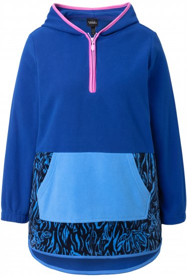 Ulla Popken Color Block Fleece Hoodie Denim Blue - Sviitrid ja dressipluusid - 