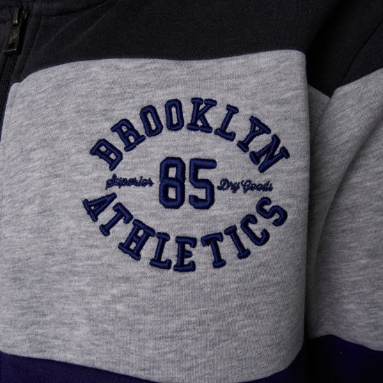 Kam Jeans 7083 Zip Thru Cut & Saw Brooklyn Hoodie Jet Black - Sviitrid ja dressipluusid - Meeste suured kapuutsiga jakid suurustes 2XL – 14XL