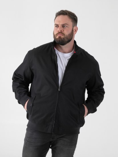 D555 Kent Elastic Rib Hem & Cuffs Harrington Jacket Black - Jakid ja joped - Joped, suured suurused: 2XL – 12XL