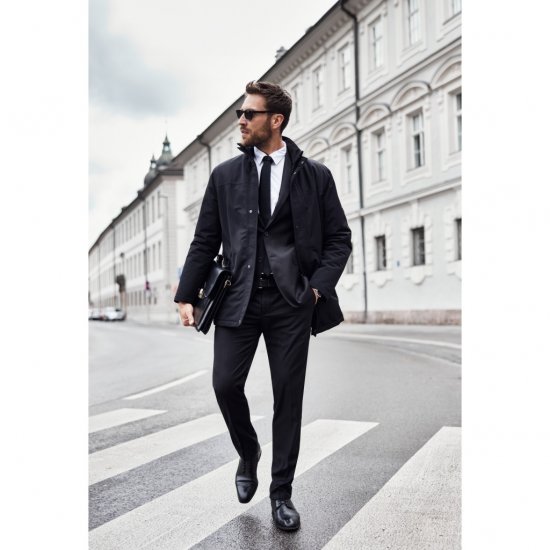 JP1880 Jacket Business Waterproof Windproof Black TALL - MEESTERIIDED MT-6XLT - Pikad meeste riided