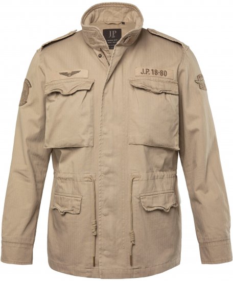 JP1880 Field Jacket with Badges Vintage Look Dark Beige - Jakid ja joped - Joped, suured suurused: 2XL – 12XL