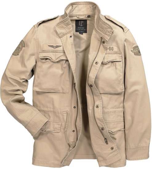 JP1880 Field Jacket with Badges Vintage Look Dark Beige - Jakid ja joped - Joped, suured suurused: 2XL – 12XL