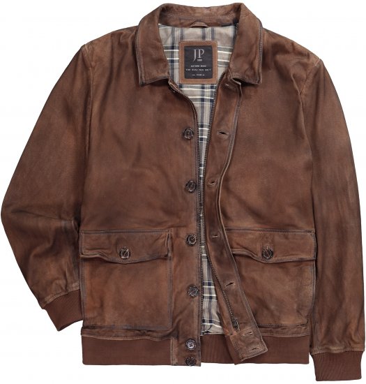 JP1880 Finest Goat Suede Leather Blouson Tobacco Brown - Jakid ja joped - Joped, suured suurused: 2XL – 12XL