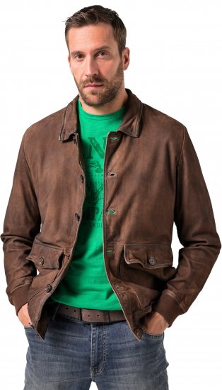 JP1880 Finest Goat Suede Leather Blouson Tobacco Brown - Jakid ja joped - Joped, suured suurused: 2XL – 12XL