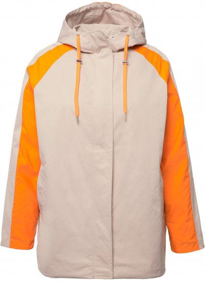 Ulla Popken HYPRAR Color Black Water Repellent Jacket Dark Putty - Joped - 