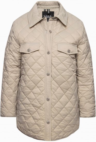 Ulla Popken Quilted Water Repellent Shirt Jacket Medium Grey - Joped - 