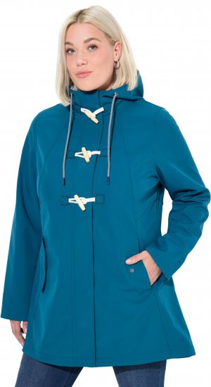 Ulla Popken HYPRAR Water-Repellent Softshell Jacket Teal - Joped - 