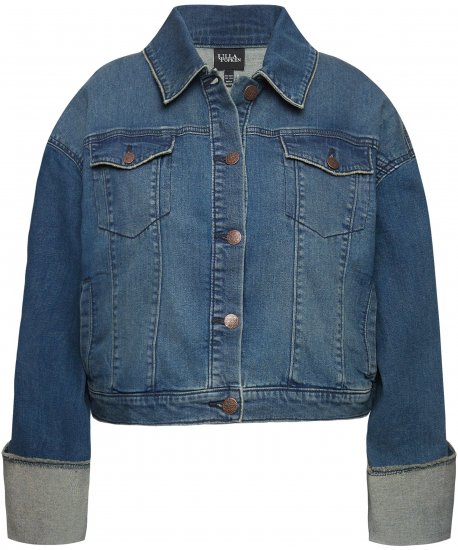 Ulla Popken Wide Cuff Denim Jacket Blue Denim - Joped - 