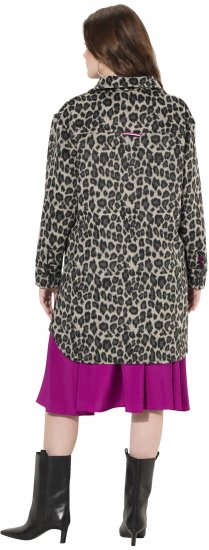 Ulla Popken Leopard Print Shirt Jacket Black - Joped - 