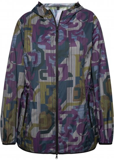 Ulla Popken Abstract Print Lightweight Rain Jacket Mixed Colors - Joped - 