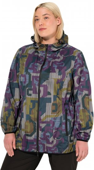 Ulla Popken Abstract Print Lightweight Rain Jacket Mixed Colors - Joped - 