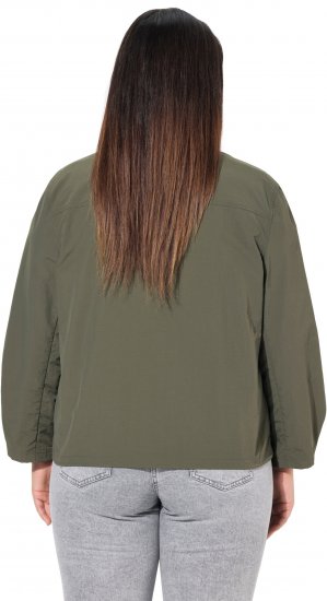 Ulla Popken Cargo Style Elastic Hem Jacket Olive Grey - Joped - 