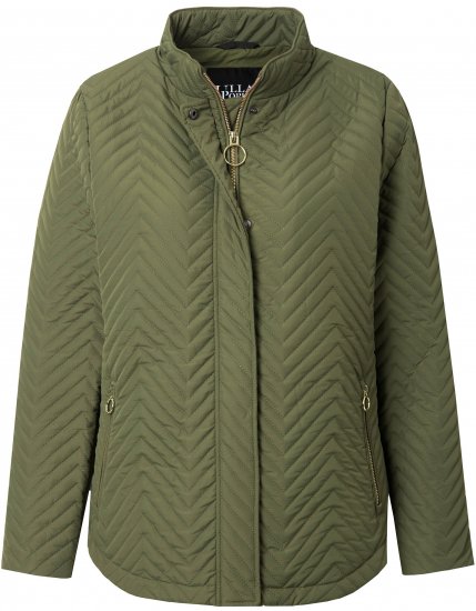 Ulla Popken Zigzag Quilted Jacket Loden Green - Joped - 