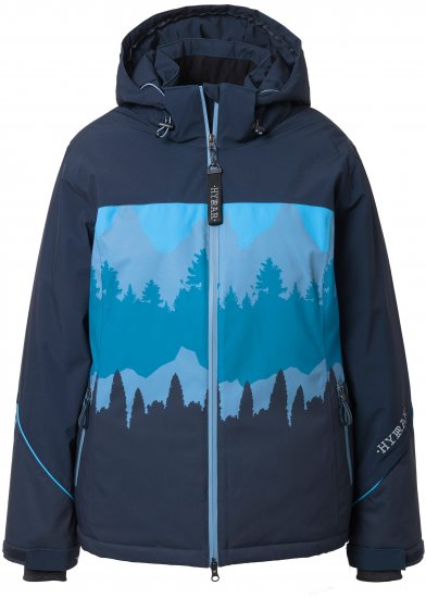 Ulla Popken Landscape Print Triple Function Performance Jacket Navy - Joped - 