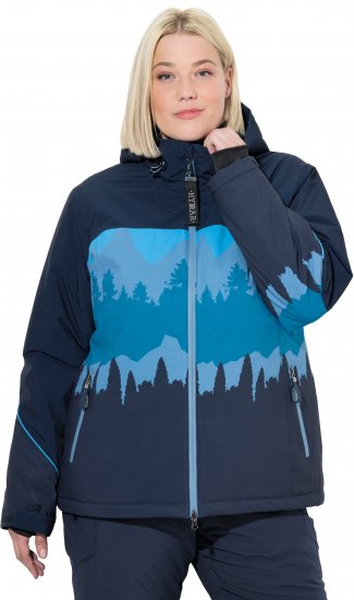 Ulla Popken Landscape Print Triple Function Performance Jacket Navy - Joped - 