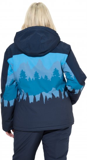 Ulla Popken Landscape Print Triple Function Performance Jacket Navy - Joped - 