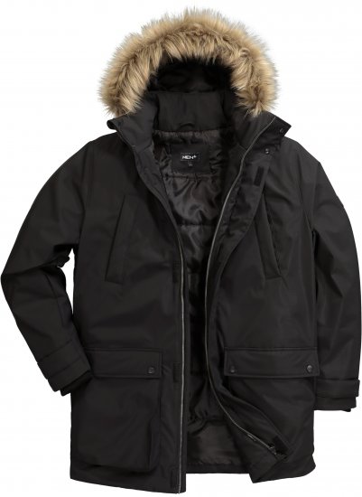 Men Plus Parka With Fur Hood Black - Jakid ja joped - Joped, suured suurused: 2XL – 12XL