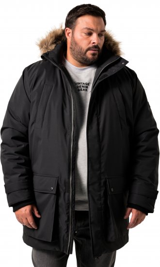 Men Plus Parka With Fur Hood Black - Jakid ja joped - Joped, suured suurused: 2XL – 12XL