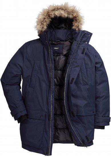 Men Plus Parka With Fur Hood Navy - Jakid ja joped - Joped, suured suurused: 2XL – 12XL