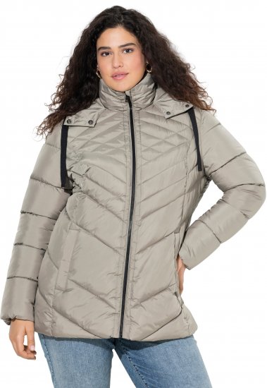 Ulla Popken HYPRAR Water-Repellent Quilted Jacket Medium Grey - Joped - 