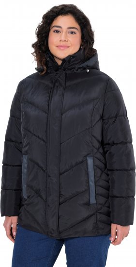 Ulla Popken HYPRAR Reflective Detail Quilted Jacket Black - Joped - 