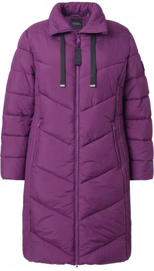 Ulla Popken HYPRAR Longline Water Repellent Jacket Plum - Joped - 