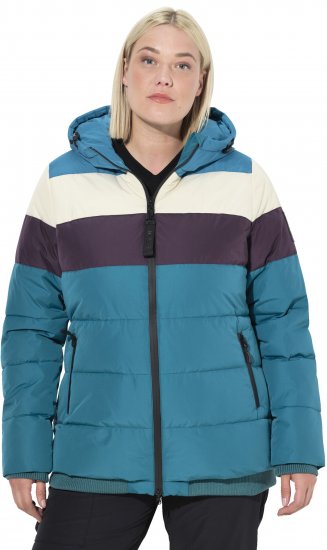 Ulla Popken HYPRAR Striped Triple Function Fully Lined Quilted Jacket Dark Petrol - Joped - 