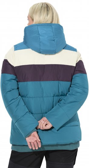 Ulla Popken HYPRAR Striped Triple Function Fully Lined Quilted Jacket Dark Petrol - Joped - 