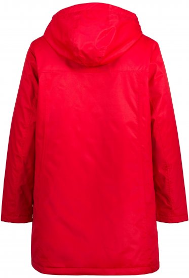 Ulla Popken HYPRAR Triple Function Contrast Trim Quilted Lining Jacket Salsa Red - Joped - 